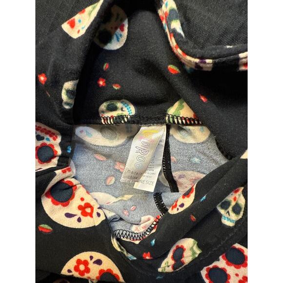 SUGAR SKULL BLACK LEGGINGS SIZE MEDIUM - Picture 3 of 3